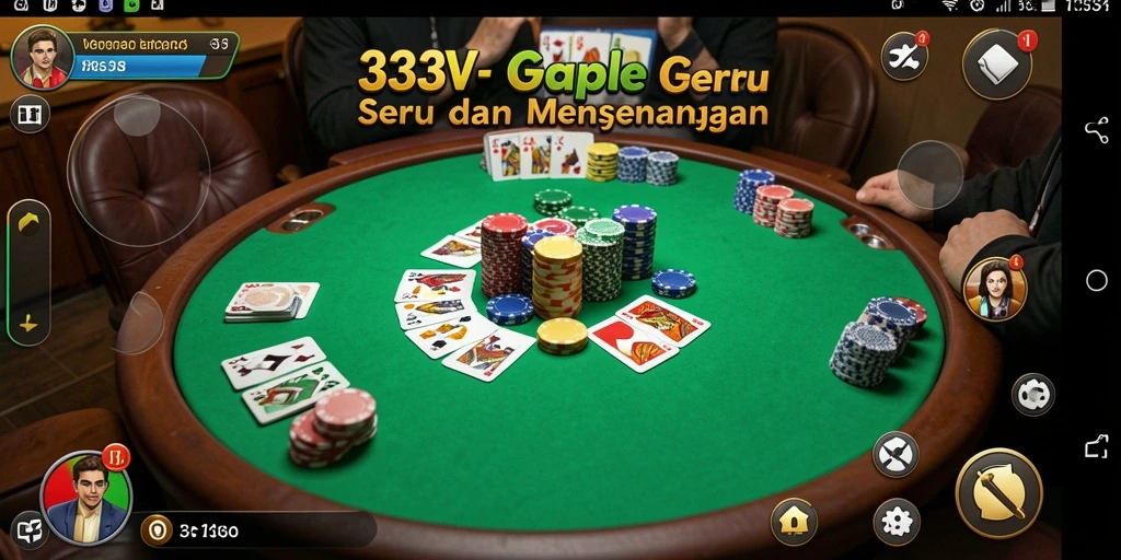 Tampilan menarik dari gameplay Gaple 333V di layar.