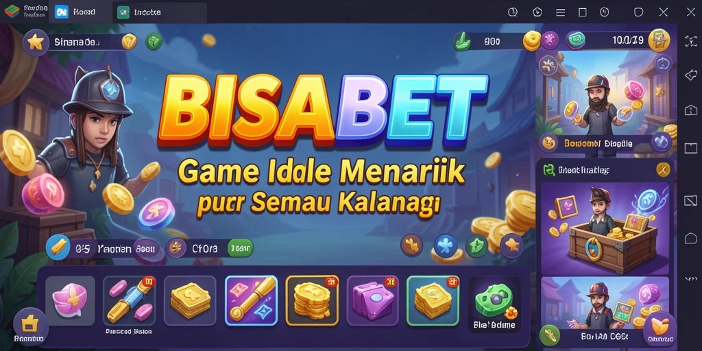 Tampilan screenshot BISABET menampilkan gameplay Idle yang memikat dan penuh warna.