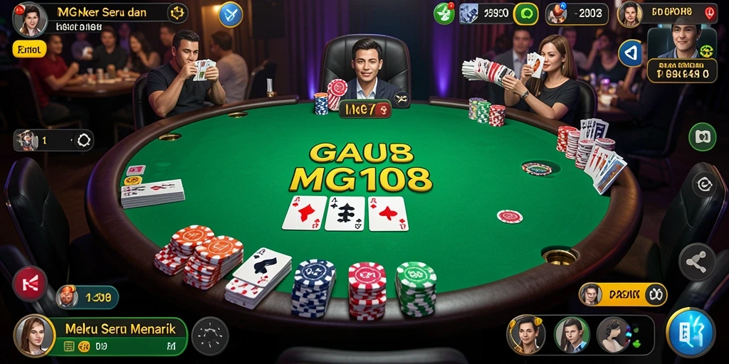 Tampilan gameplay MG108 yang menarik saat bermain Poker.