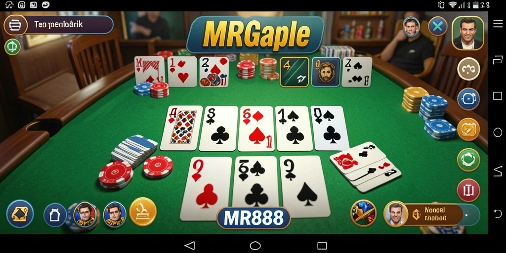 Tangkapan layar gameplay Gaple yang mendebarkan di MR888.