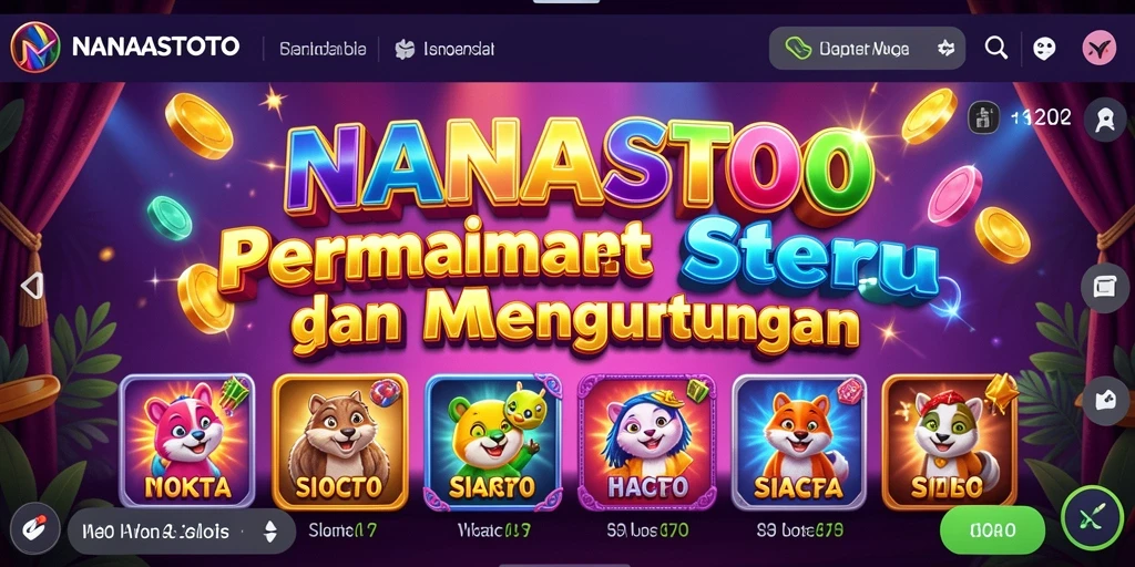 Screenshot gameplay NANASTOTO menampilkan gulungan slot yang seru.