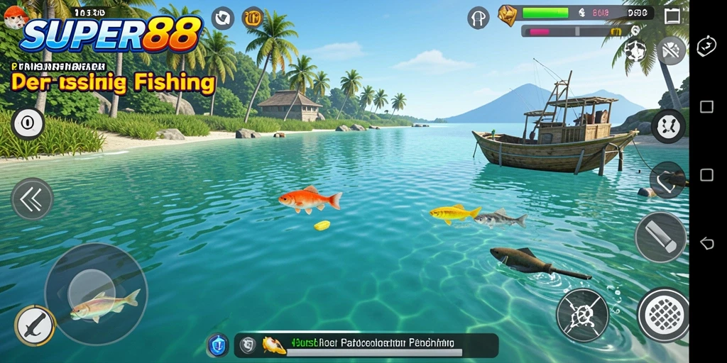 Tampilan gameplay <strong>SUPER88</strong> yang memukau saat menangkap ikan.