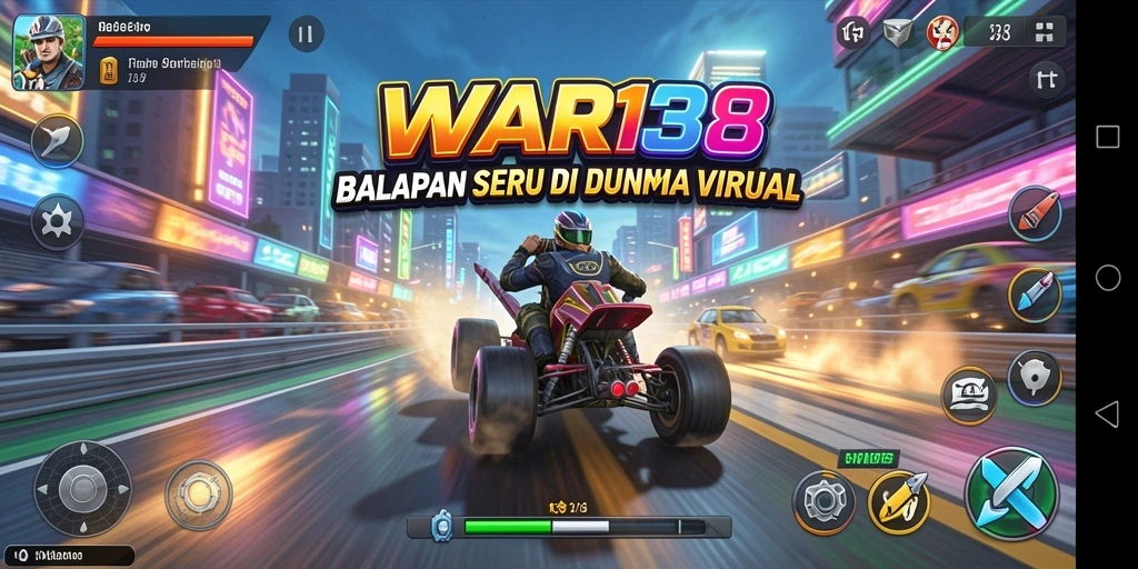 Tampilan gameplay seru dalam balapan yang mendebarkan.